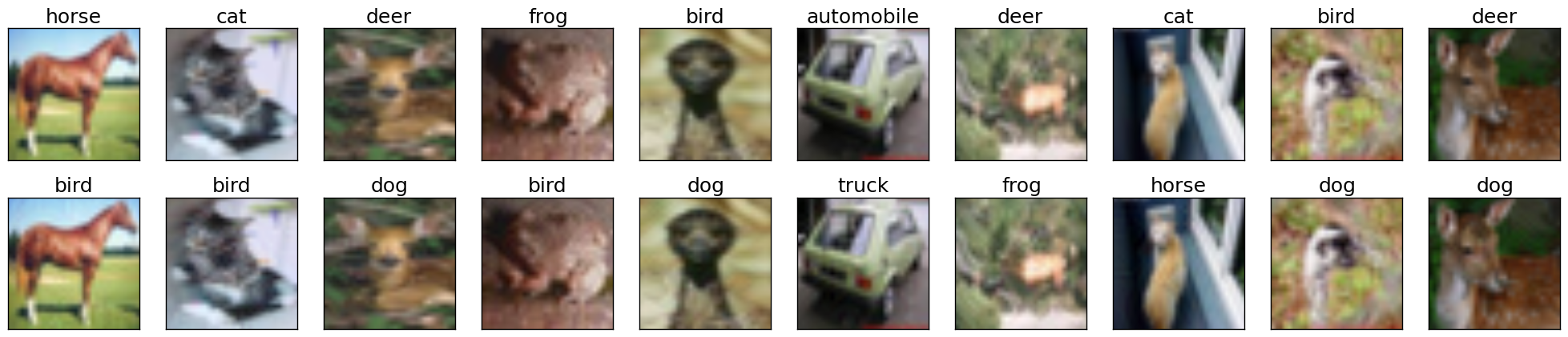 Sample visualization of untargeted adversarial examples for the CIFAR-10 dataset.